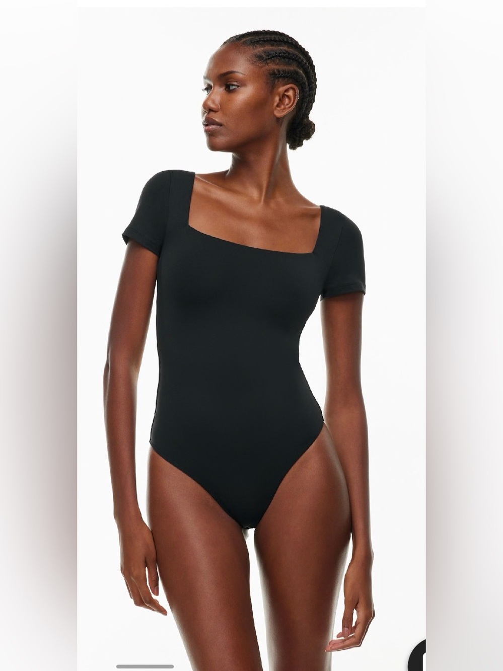 Babaton Contour Squareneck Shortsleeve Bodysuit – Black – Size S